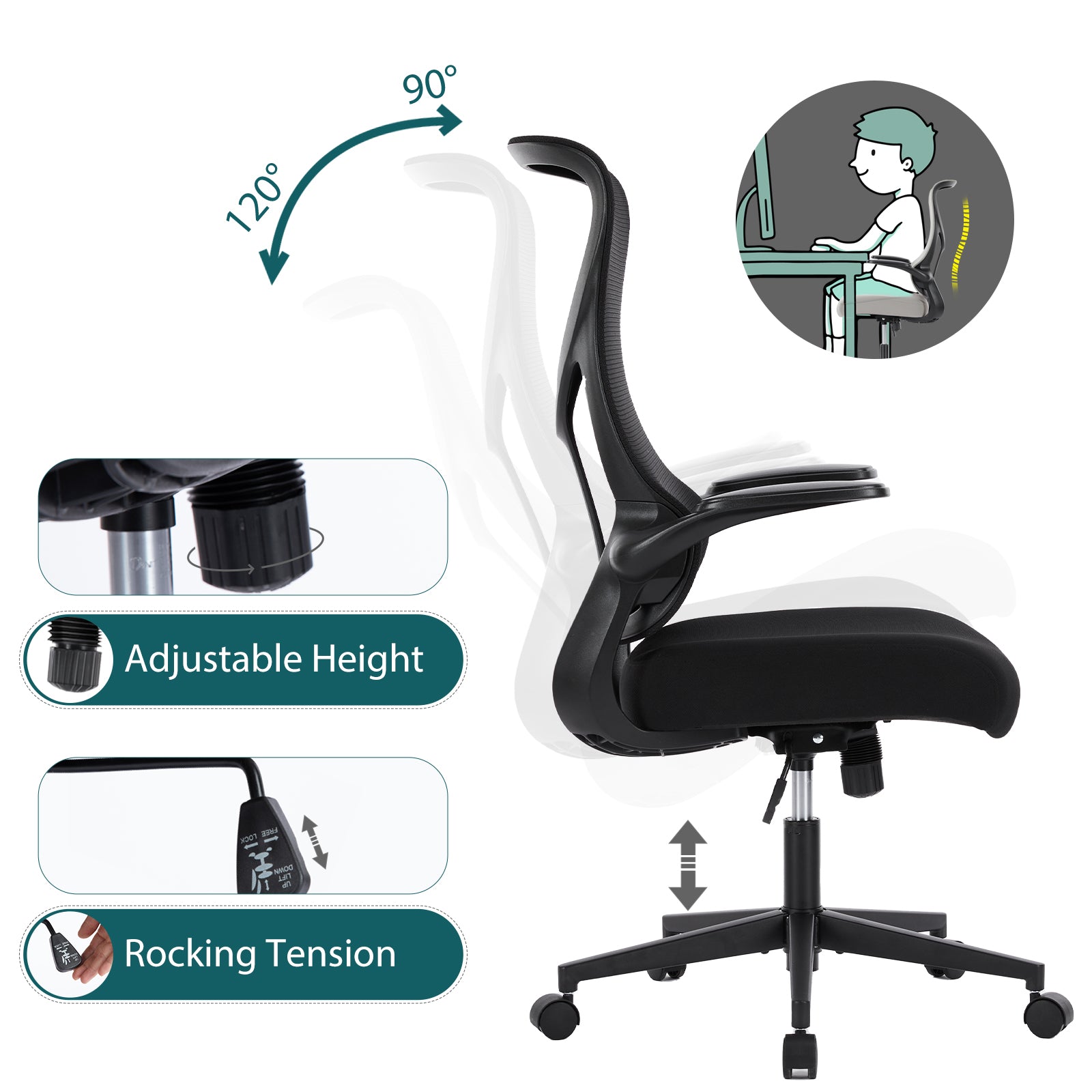 Ergonomic Highback Computer Office Mesh Chair